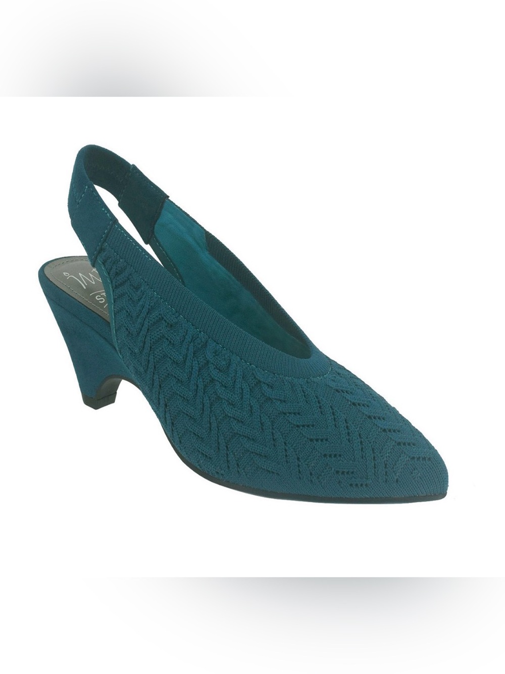 Impo "Elaira" Pump – Deep Ocean Teal Knit Memory Foam Slingback heel– 8